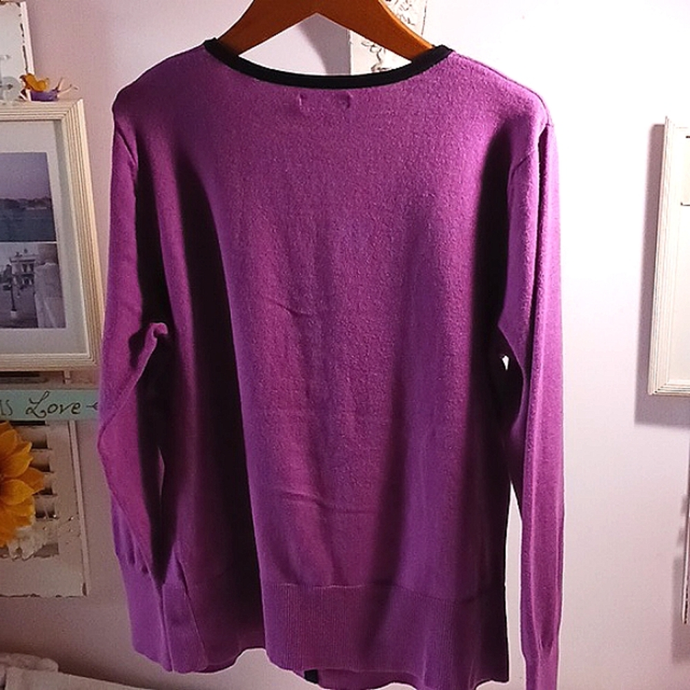 Apt.9 Ruffle Design Button Down Sweater L - image 5